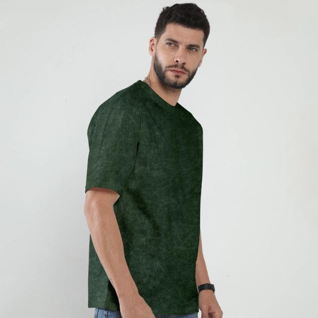Model Wearing Acid Wash Tee